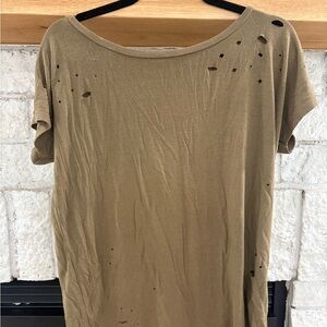 Express Distressed Brown Short Sleeve Tee